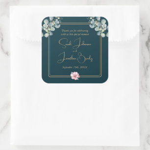 Thank You Floral Eucalyptus Wedding Sticker