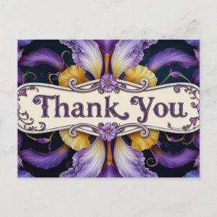 Thank You Floral Iris Flower Petals  Postcard