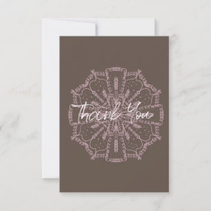 Thank You Floral Mandala Boho Blush Pink Card
