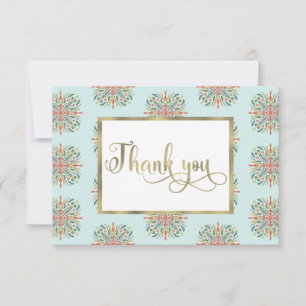 Thank You Floral Mandala Greenery Botanical Art Card
