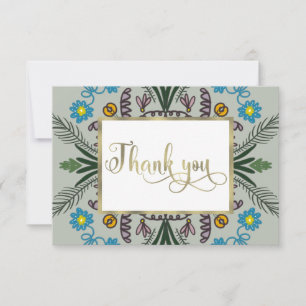 Thank You Floral Mandala Greenery Botanical Card