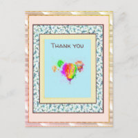 Thank You Floral Pink Balloon Gold Spark