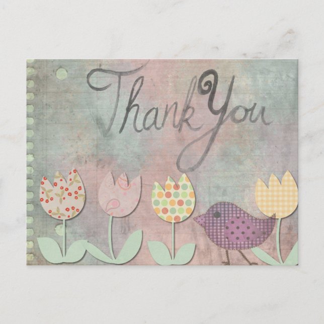 Thank You Floral Postcard (Front)