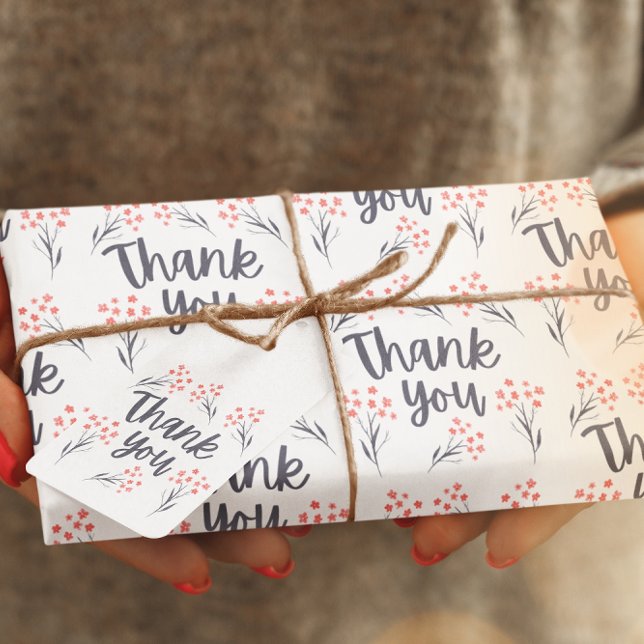 Thank You Floral Wrapping Paper Sheets (Show your gratitude with these lovely floral, "Thank you" wrapping paper sheets! )