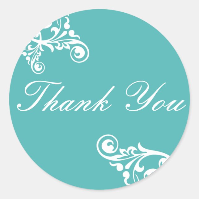 Thank You Flourish Envelope Sticker Seal (Front)