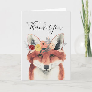 Thank You Flower Crown Forester Fox Card