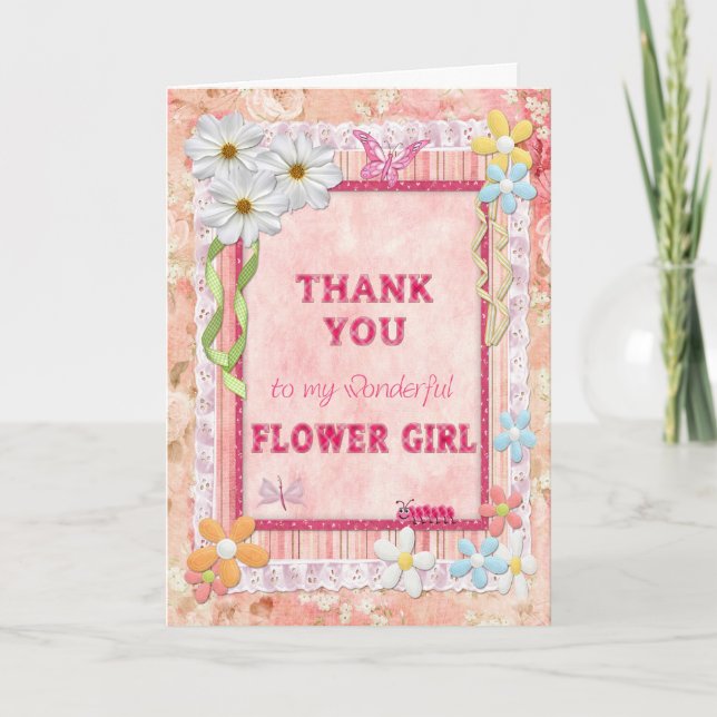 Thank you Flower Girl, flowers craft card (Front)