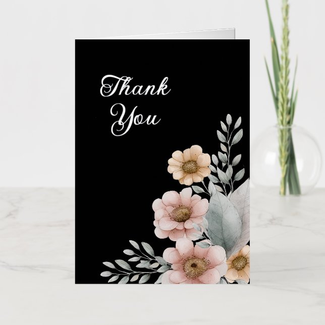 Thank You Flowers Foil Greeting Card (Front)