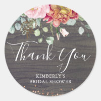 Thank You Flowers Rustic Wood Bridal Shower