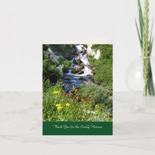 Thank You, Flowers, Waterfall, Wildflowers, Floral You Card