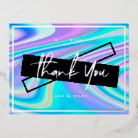 Thank You Foil Cards Bold Vibrant Holographic