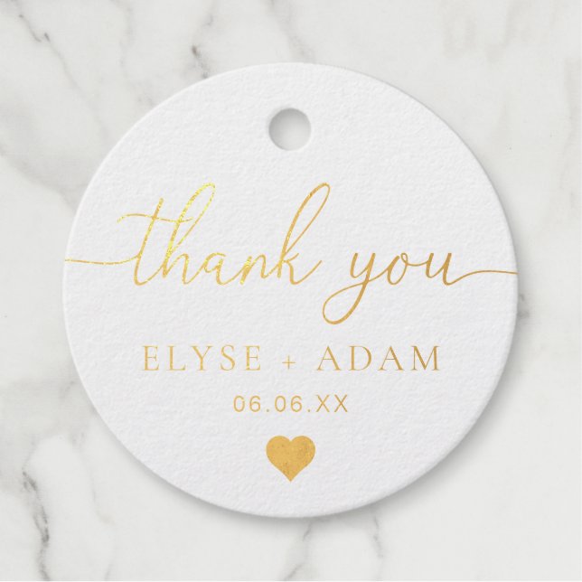 Thank You Foil Favour Tag (Front)