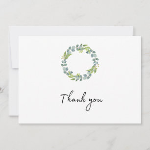 Thank You Folded Eucalyptus Wreath Wedding Card