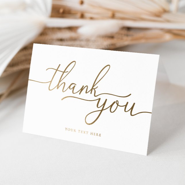 Thank You Folded Foil Card (Thank You Folded Card Gold Foil)