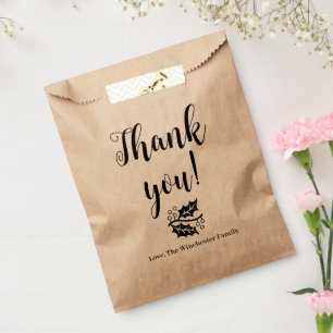 Thank You foliage custom script Thanksgiving Favour Bags