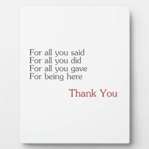 Thank you for all plaque