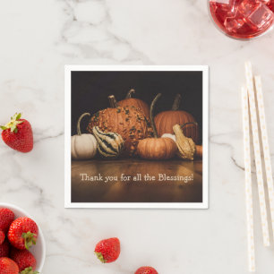 Thank You For All The Blessings   Fall Harvest Napkin