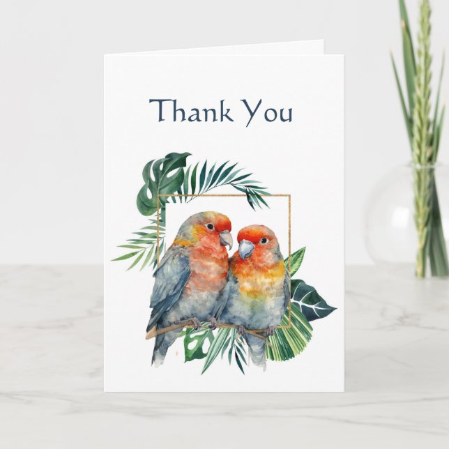 Thank You for all you did for us - Parrot Couple Card (Front)