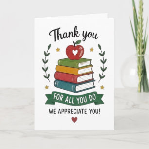 Thank You for All You Do Teacher Appreciation Card