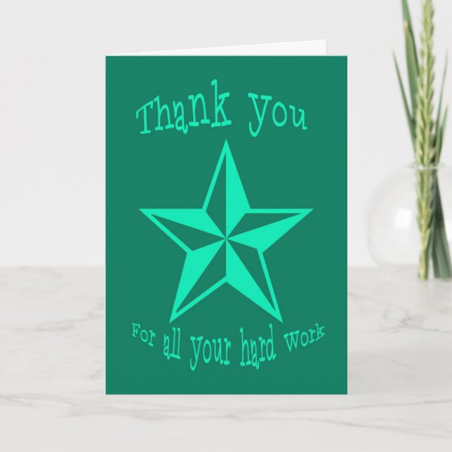 Thank you for all your hard work, you're a star (Front)