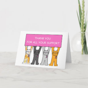 Thank you for all your Support, Breast Cancer Cats Card