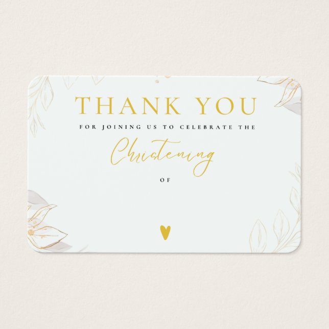 Thank You For Attending Christening Cards (Front)