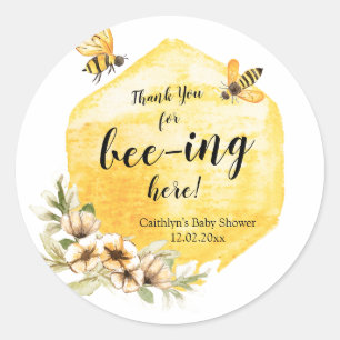 Thank you for bee-ing here favour sticker