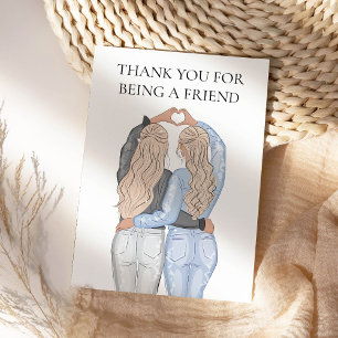 Thank You for Being a Friend - 2 blonde girls Card