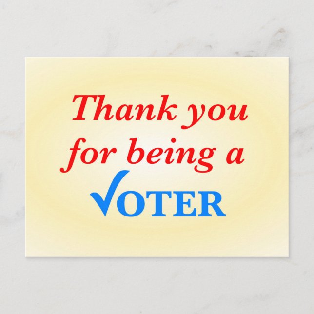 Thank you for being a voter postcard (Front)