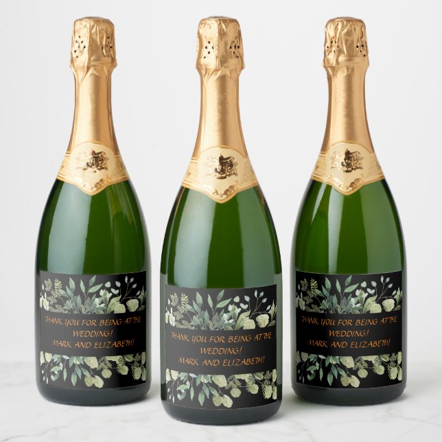 THANK YOU FOR BEING AT THE WEDDING Sparkling Wine  Label (Bottles)
