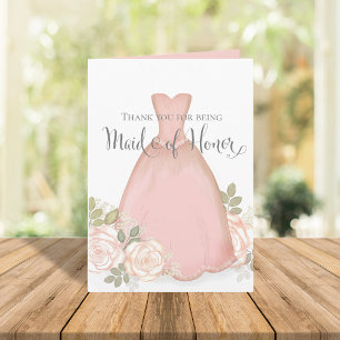 Thank You for being Maid of Honour Blush Pink Card
