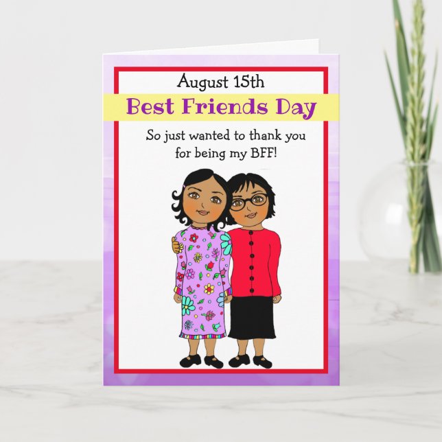 Thank you for being my Best Friend Purple Card (Front)