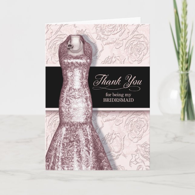 Thank You for Being My Bridesmaid Blush Pink Card (Front)