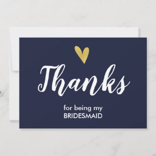 Thank You For Being My Bridesmaid Card   Navy
