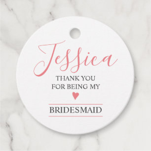 Thank You For Being My Bridesmaid Favour Tags