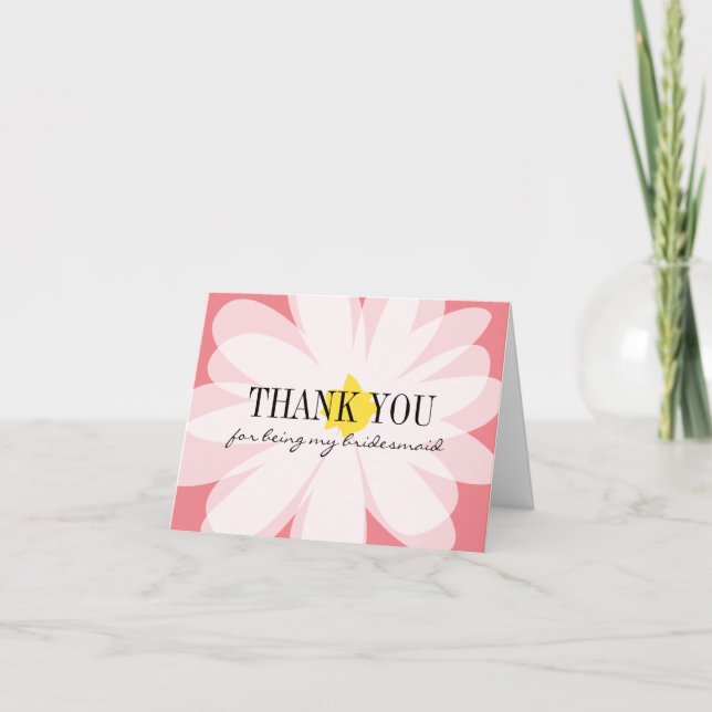 Thank you for being my bridesmaid flower cards (Front)