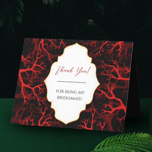 Thank You For Being My Bridesmaid Gothic Wedding Card (Creator Uploaded)