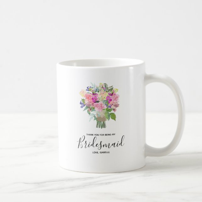 Thank You for Being My Bridesmaid Personalised Coffee Mug (Right)