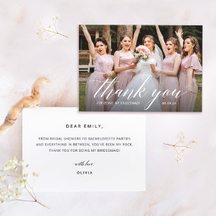 Thank you for Being My Bridesmaid Photo  Invitation