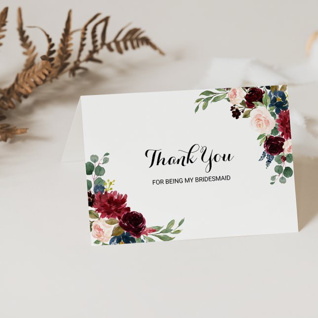 Thank You For Being My Bridesmaid Wedding Card (Creator Uploaded)