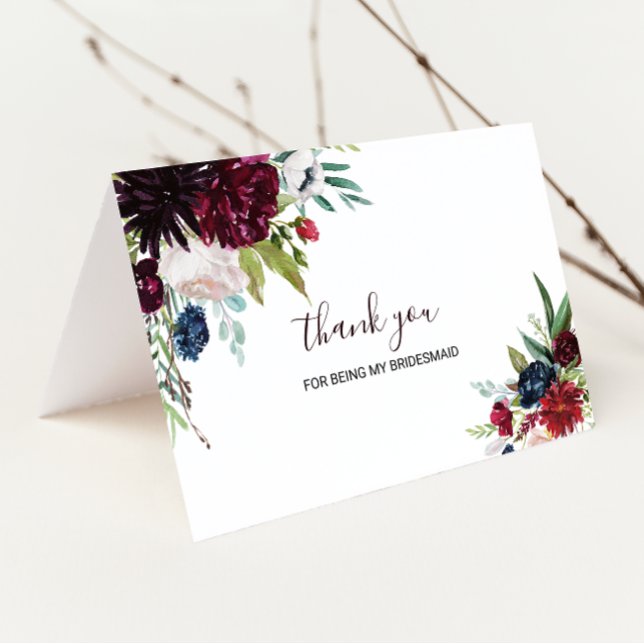 Thank You For Being My Bridesmaid Wedding Card (Creator Uploaded)