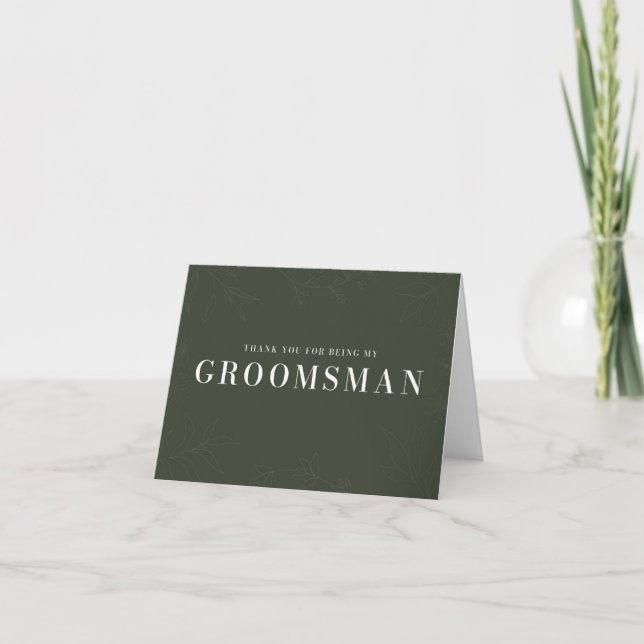 Thank You for Being My Groomsman Wedding Card (Front)
