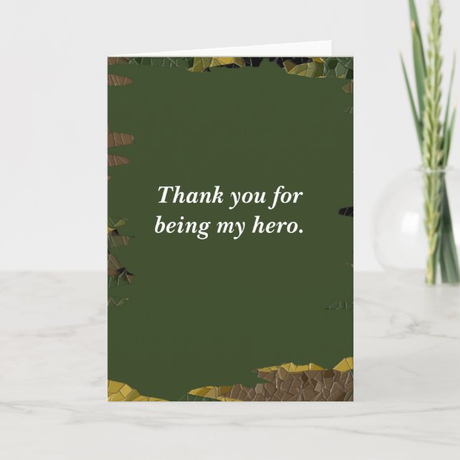 Thank you for being my hero card (Front)