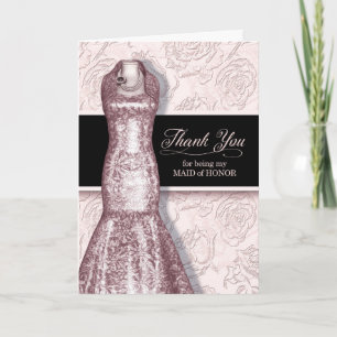 Thank You for Being My Maid of Honour Blush Pink Card