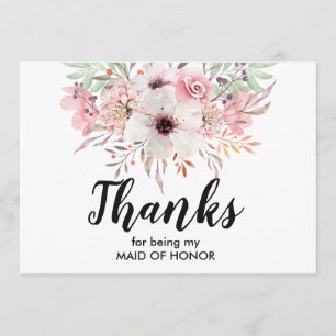 Thank You For Being My Maid Of Honour Card Flora