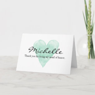 Thank you for being my maid of honour cards