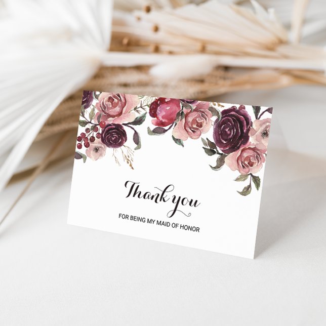 Thank You For Being My Maid of Honour Wedding Card (Creator Uploaded)