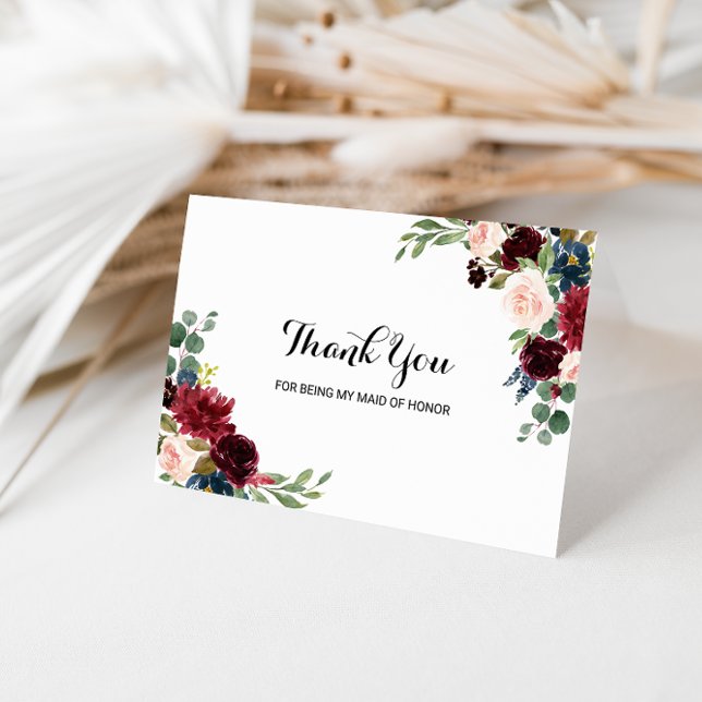 Thank You For Being My Maid of Honour Wedding Card (Creator Uploaded)