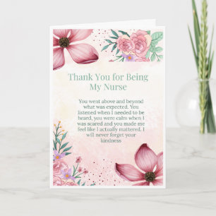 Thank You for Being My Nurse Card