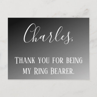 Thank You for being my Ring Bearer Postcard